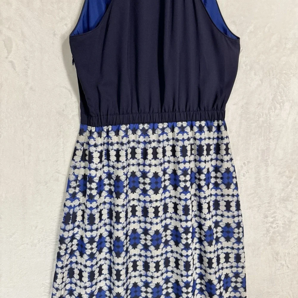 J.CREW Racerback Maxi Dress‎ Size 2 Blue Tie Dye Casual Boho Retro Coastal Slit